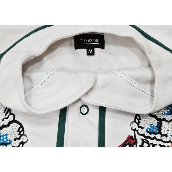 Adult Medium - Rise as 1NE Limited Edition Wizop - Cartoon Jersey Button Tee - Picture 3 of 16